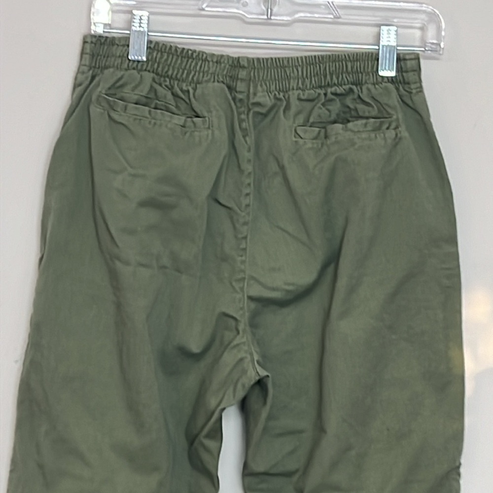 🌞 Casey & Max Vintage green casual elastic draw string capri trousers women 8 - Picture 3 of 16